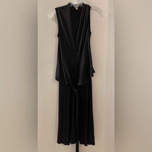 Issa London Black Sleeveless Wrap Dress Stunning Size 6 Midi Classic Kate Royal